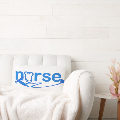 Blue Nurse Appreciation Nursing Symbols Lumbar Pillow