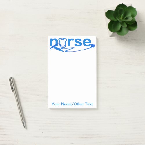 Blue Nurse Appreciation Nursing Symbols Post_it Notes