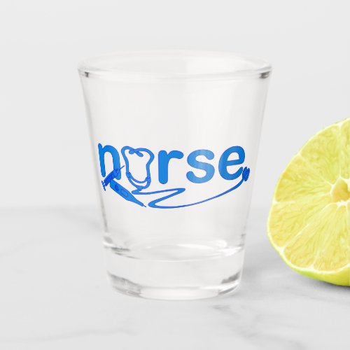 Blue Nurse Appreciation Nursing Symbols Shot Glass