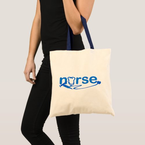 Blue Nurse Appreciation Nursing Symbols Tote Bag