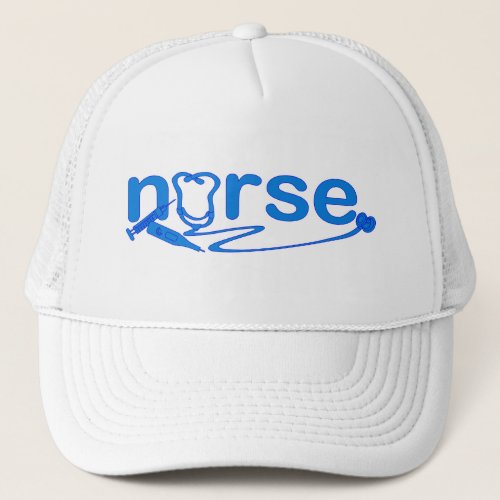 Blue Nurse Appreciation Nursing Symbols Trucker Hat