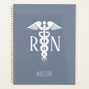 Blue Nurse Medical Caduceus Personalized Planner