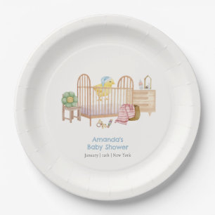 Blue Nursery Toys Little Chicken Baby Shower Paper Plates
