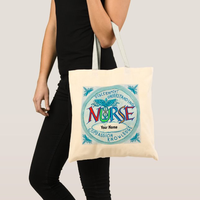 Blue nurses motto tote bag (Front (Product))