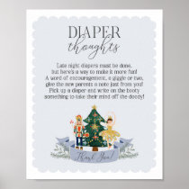 blue nutcracker baby shower diaper thoughts sign