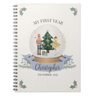 Blue Nutcracker Baby Shower First Year Milestone Notebook