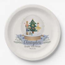 blue nutcracker chraistmas baby shower party  paper plates