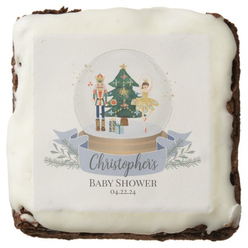 blue nutcracker christmas baby shower party favors brownie