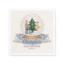 blue nutcracker christmas baby shower tableware napkins