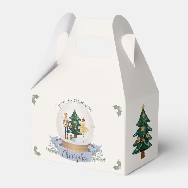 Blue Nutcracker Christmas Birthday Party boy Favor Boxes (Front Side)