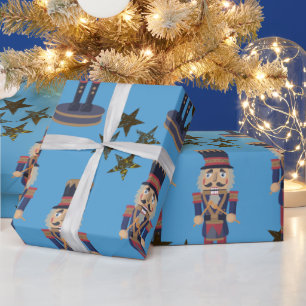 Blue & Nutcracker Christmas Wrapping Paper