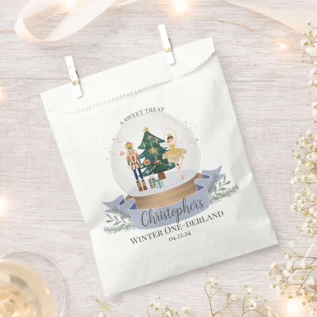 Blue Nutcracker First Birthday Favors Cookie Treat Favor Bag (Clipped)