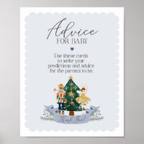 blue nutcracker winter advice for baby shower sign