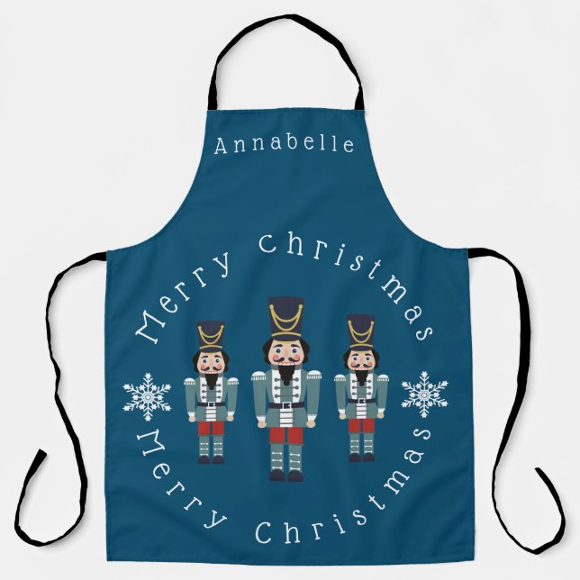 Blue Nutcrackers Personalize Apron (Front)