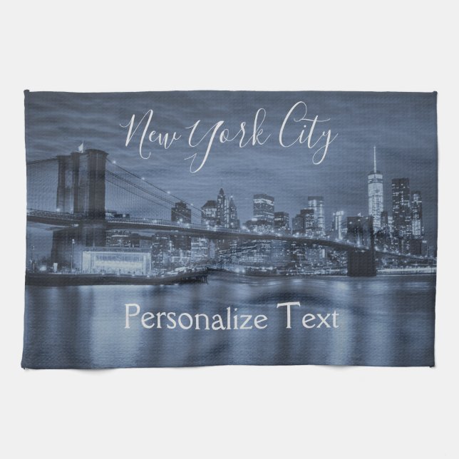 Blue NYC Skyline Towel (Horizontal)