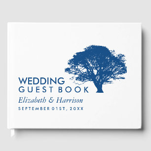 Blue Oak Tree, Rustic & Minimalistic Guest Book