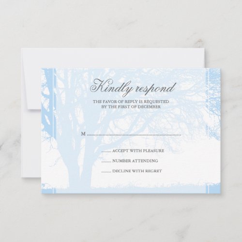 Blue Oak Winter Wedding Response Card