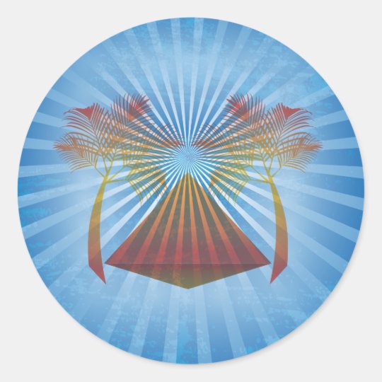 Blue Oasis Classic Round Sticker