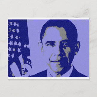 Blue Obama Postcard