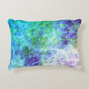 Blue Ocean Abstract Blocks  Accent Pillow