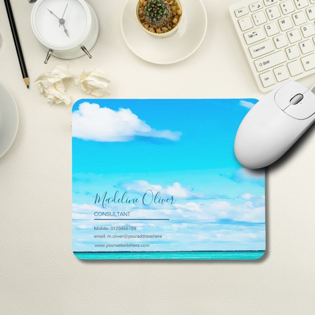  Blue Ocean Aqua Sea Business Information Mouse Pad (Creator Uploaded)
