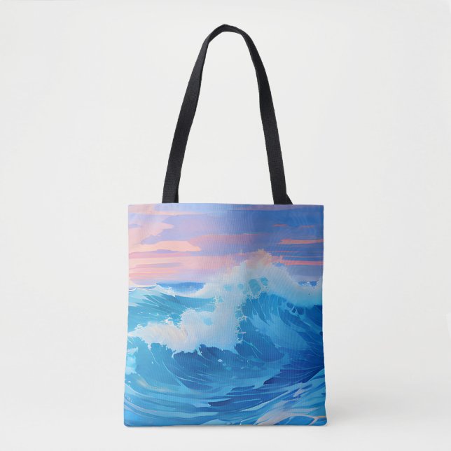 Blue Ocean at Sunset Tote Bag (Front)