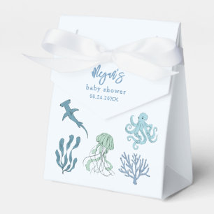 Blue Ocean Baby Shower Favor Boxes