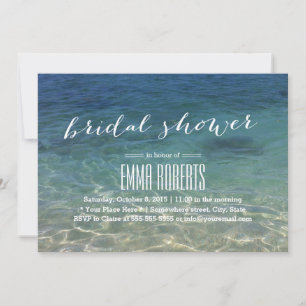 Blue Ocean Beach Destination Bridal Shower Invitation