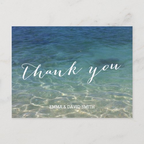 Blue Ocean Beach Destination Thank You Postcard