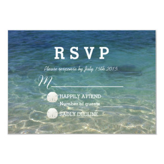 Blue Ocean Beach Destination Wedding RSVP Card