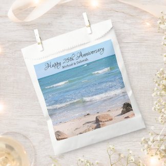 Blue Ocean Beach Photo Nature Scene Favor Bag