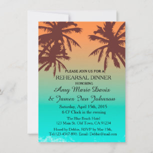 Blue ocean beach rehearsal dinner invites beach2