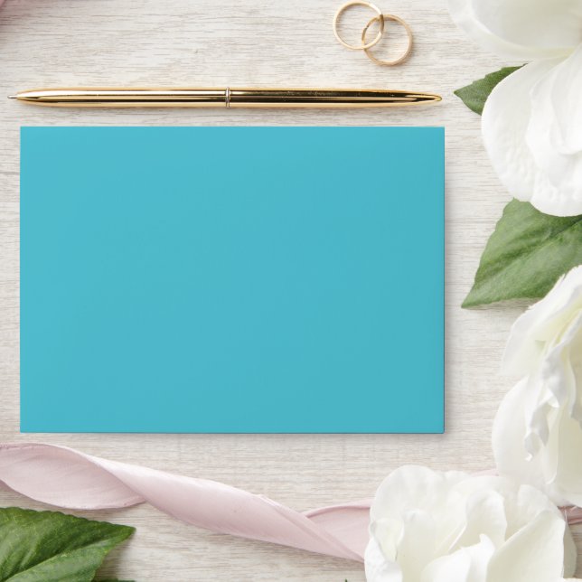 Blue Ocean Beach Self-Addressed Wedding Envelope (Wedding)