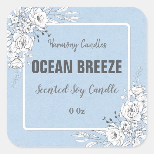 Blue Ocean Breeze Soy Candle Product Labels