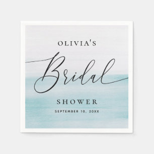 Blue Ocean Bridal Shower Elegant Soft Beach Napkins