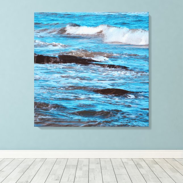 Blue Ocean Canvas  Print (Insitu(Wood Floor))
