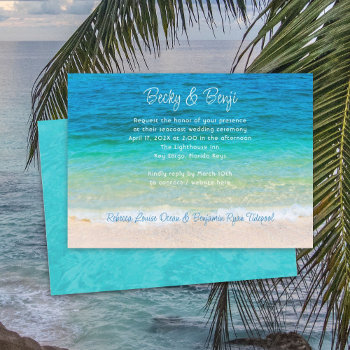 Blue Ocean Casual Wedding Invitation by sandpiperWedding at Zazzle