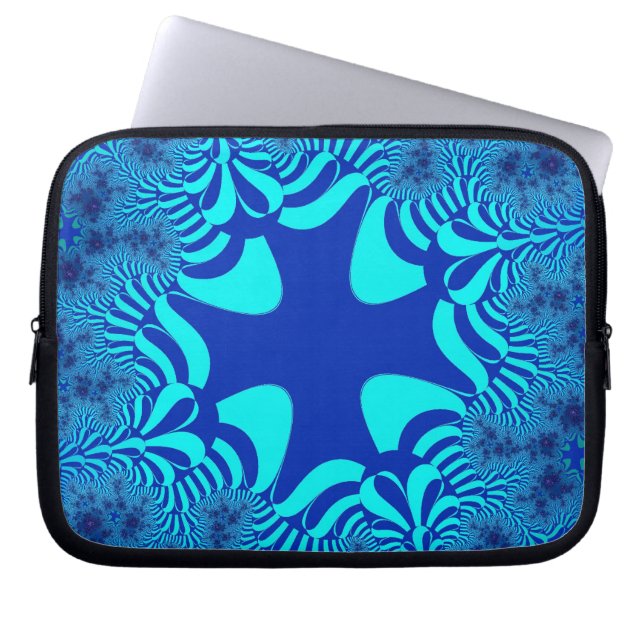 Blue Ocean Cross Laptop Sleeve (Front)