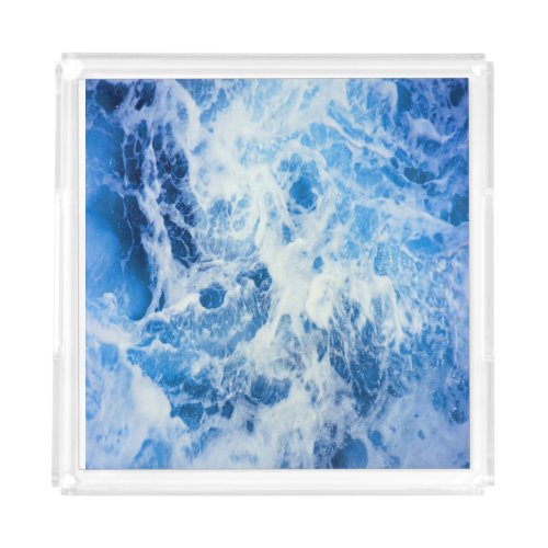 Blue Ocean Deep Waves Acrylic Tray