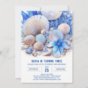 Blue Ocean Dreams Boy Birthday Invitation