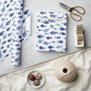Blue Ocean Fish Wrapping Paper