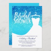 Blue ocean glitter chic dress Bridal shower Invitation (Front/Back)