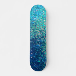 Blue Ocean Glitter Skateboard, 7¾" Deck