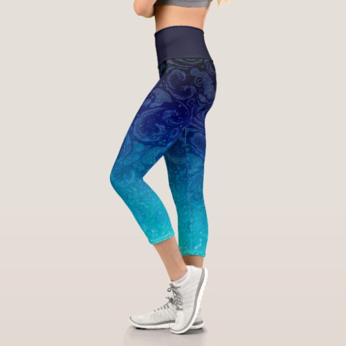 Blue Ocean Gradient Capri Leggings