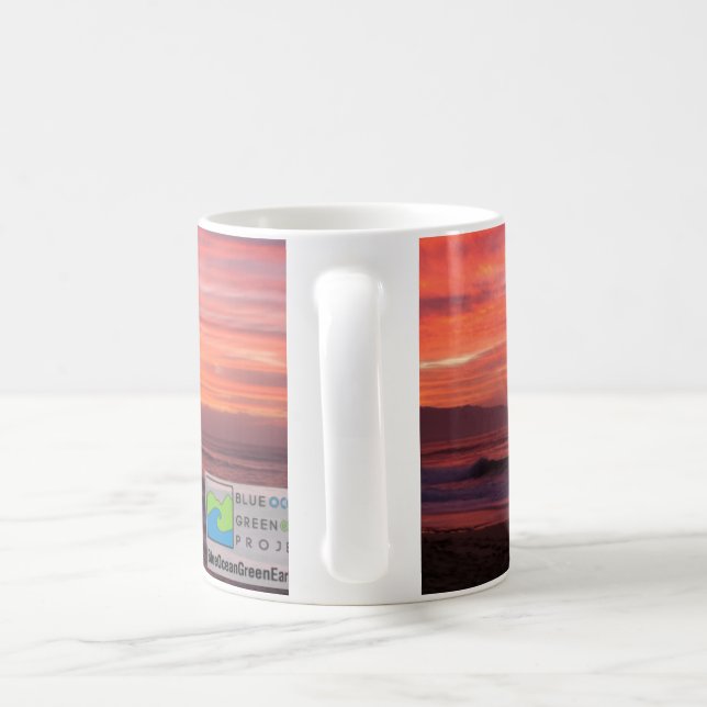 Blue Ocean Green Earth Northshore Sunset Mug (Handle)