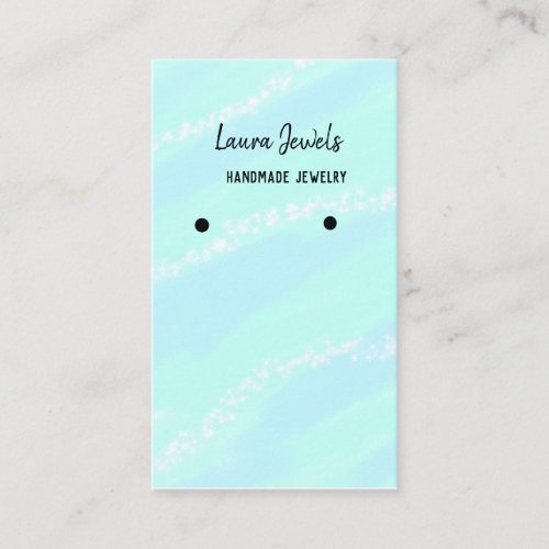 Blue ocean handmade jewelry add name earrings card