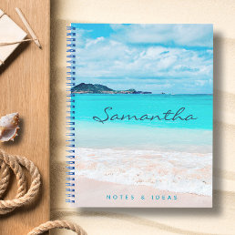 Blue Ocean Hawaii Tropical Sandy Beach Photo Name Notebook