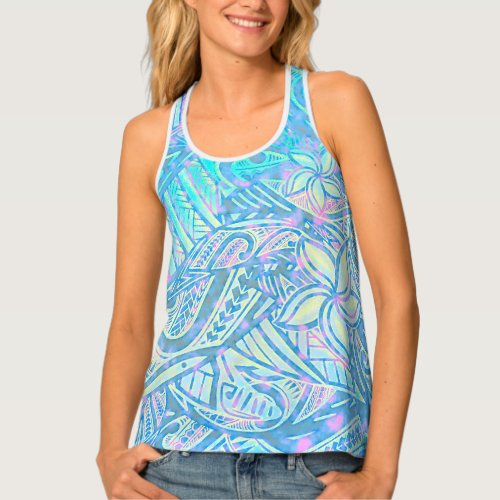 Blue Ocean _ Hawaiian _ Samoan _ Polynesian Tribal Tank Top