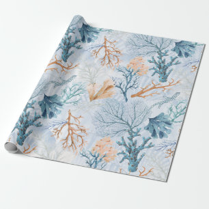 Blue Ocean Marine Sea Coral Wrapping Paper