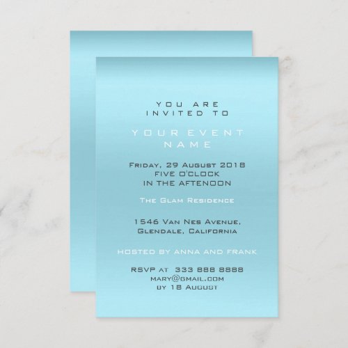 Blue Ocean Minimal Shadow Pastel Gray Event Lux Invitation